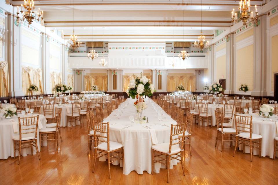 Table setup with centerpiece