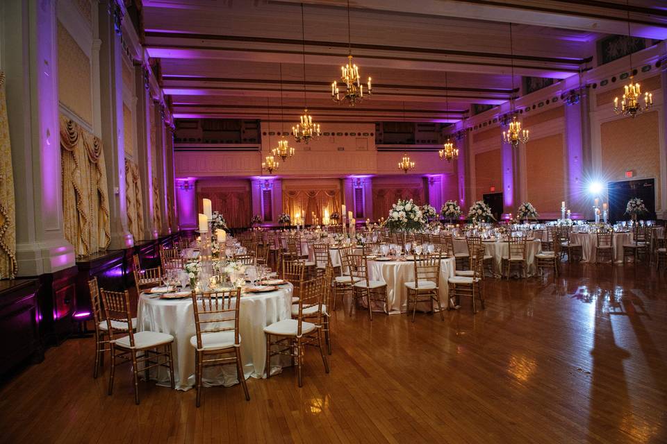 Table setup with centerpiece