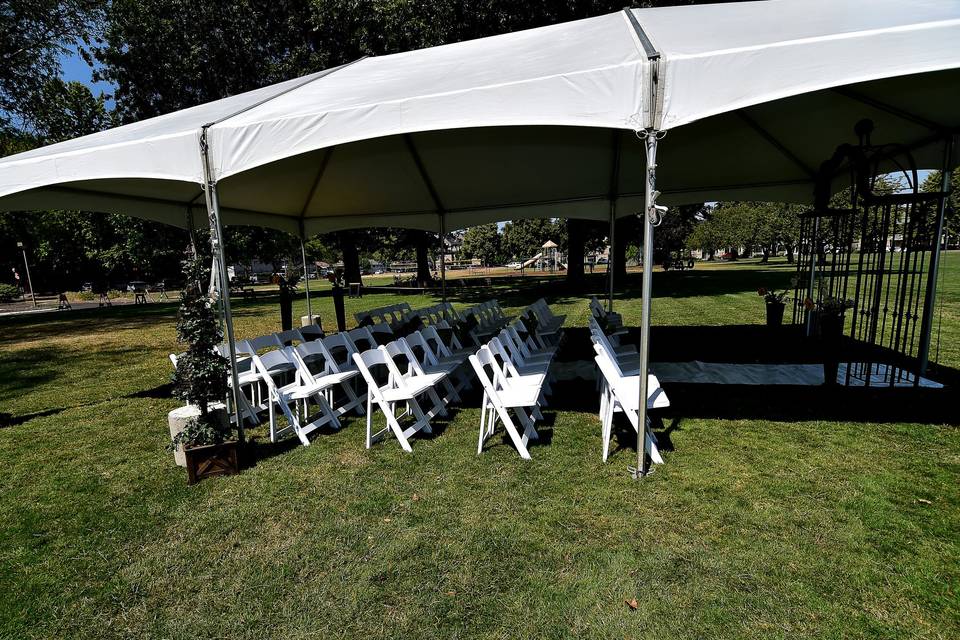 Outdoor wedding ceremony area