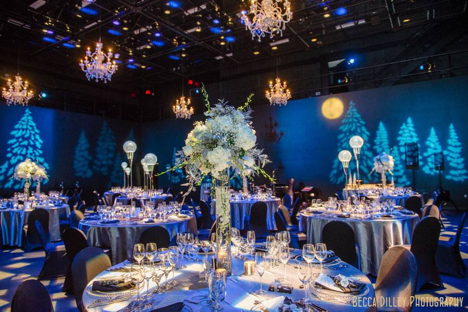 Table setup with centerpiece