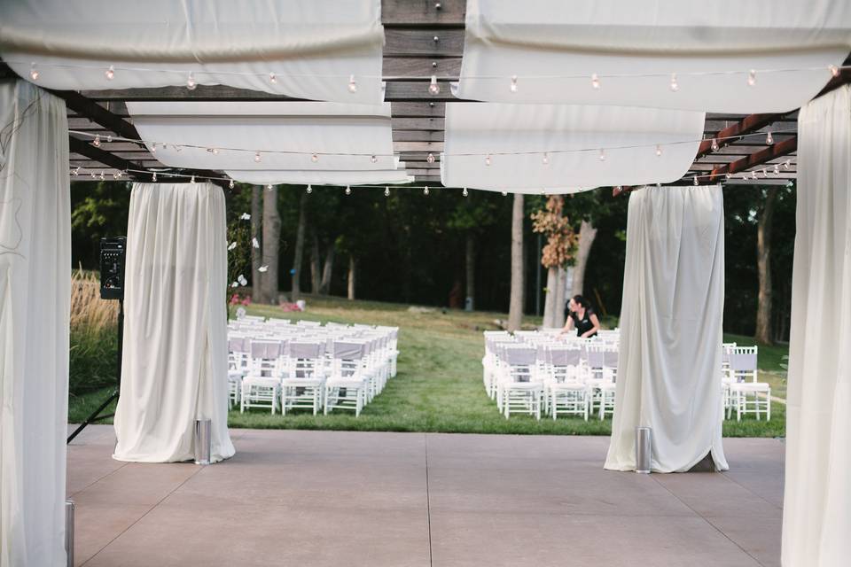 Outdoor wedding setup