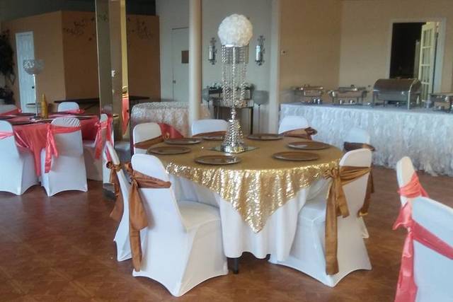 Table setup with centerpiece