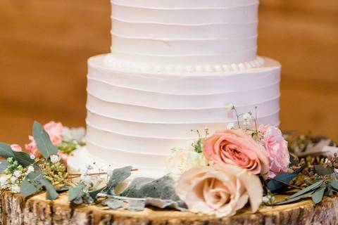 Two tier textured cake