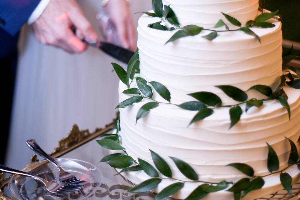 Textured Cake with Greenery