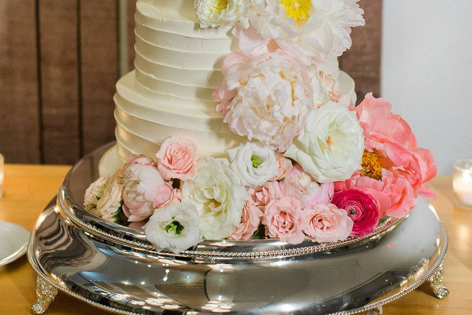 Cascading floral Cake