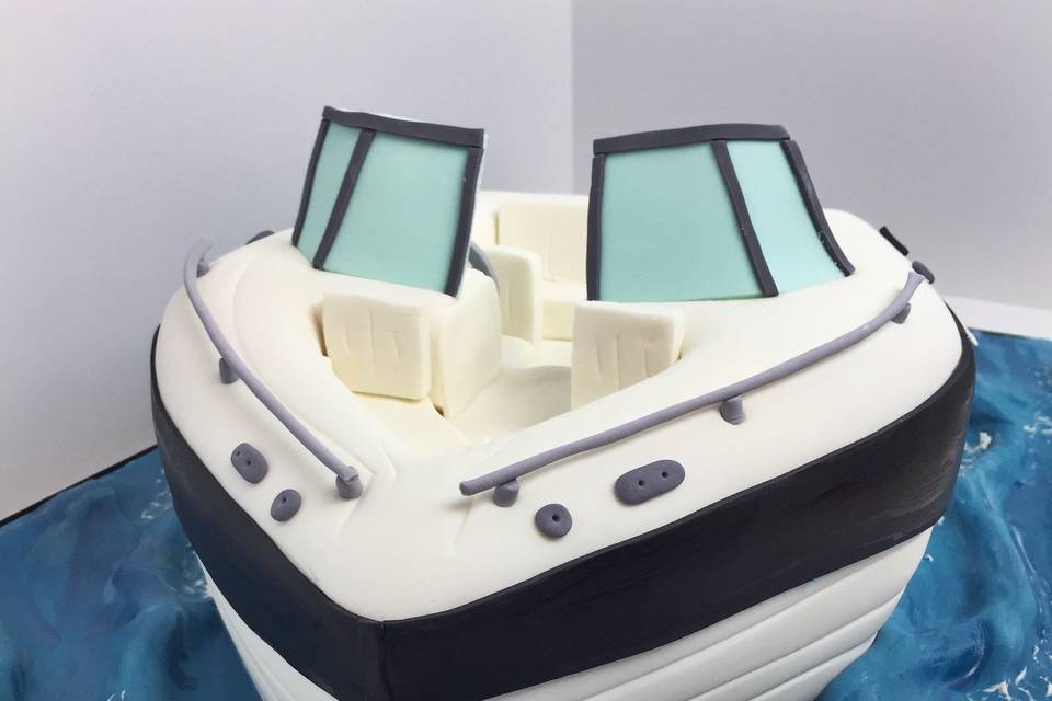 3D Boat Grooms Cake