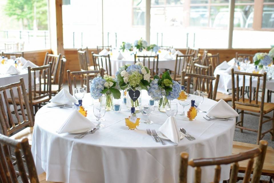 Table setup with centerpiece