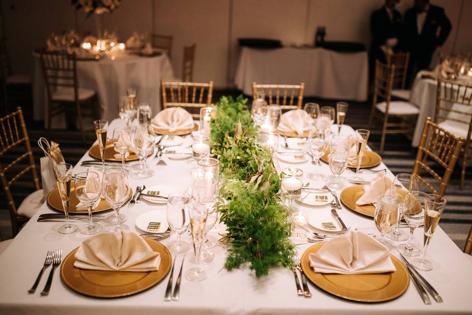 Greenery centerpieces