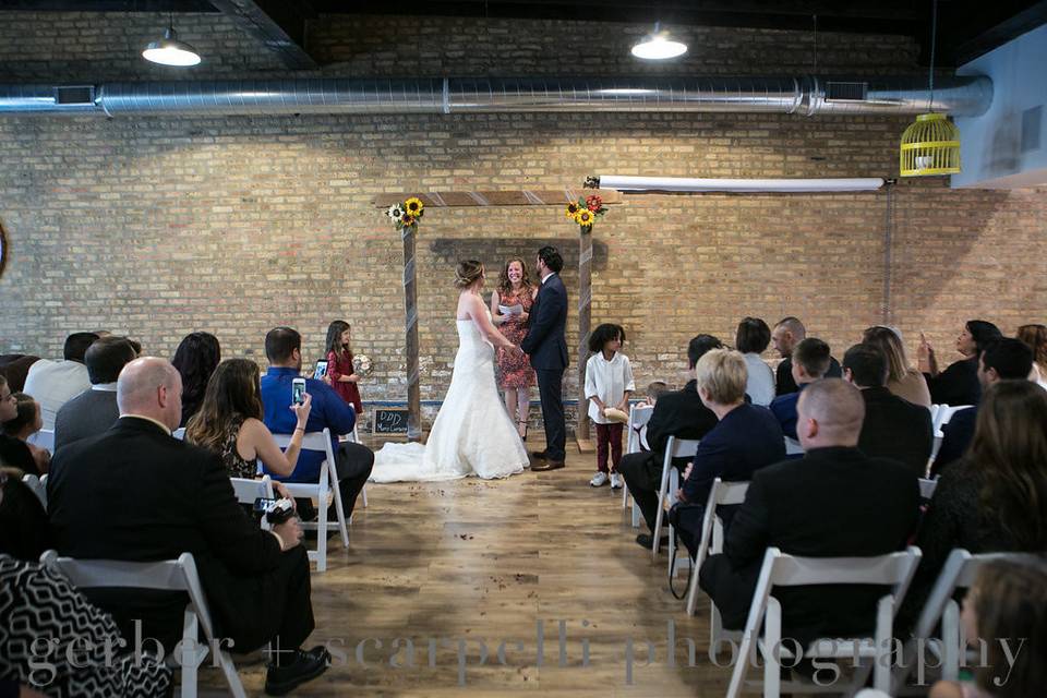 Indoor wedding ceremony