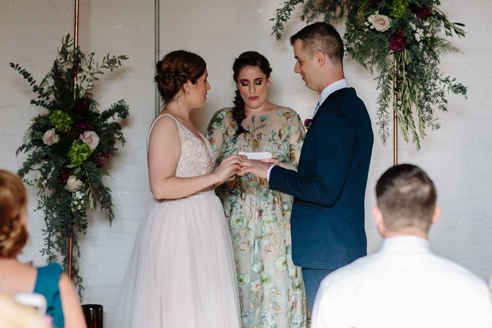 Indoor wedding ceremony