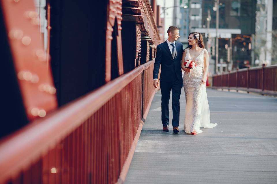 Couple on a bridge