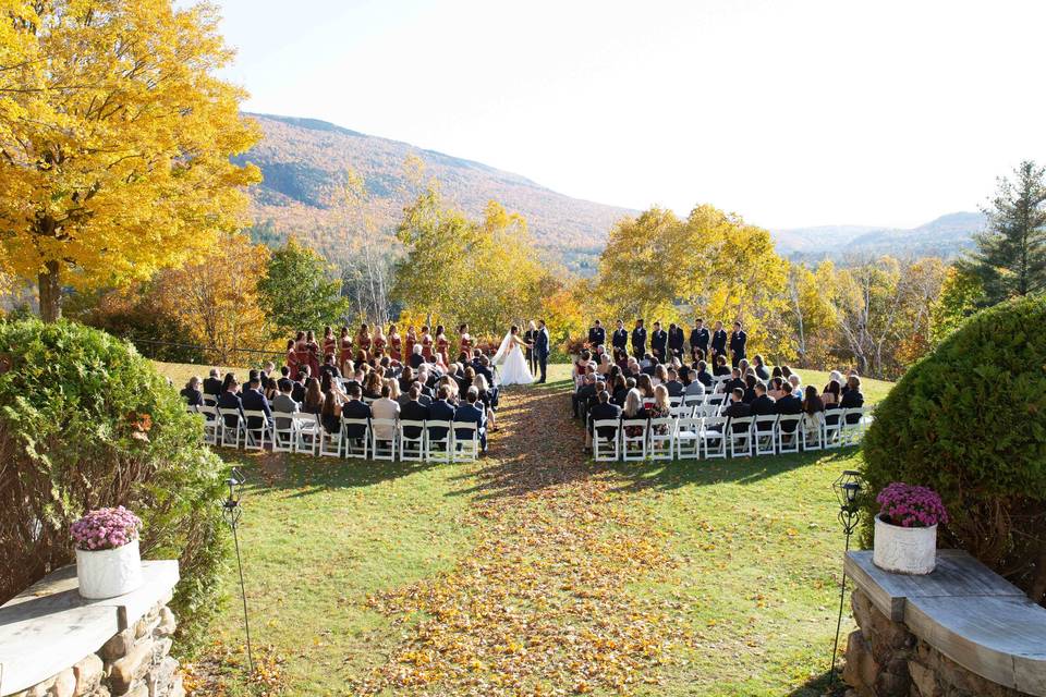 Fall ceremony on the lawn