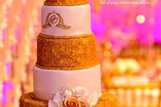 Five tier wedding cake