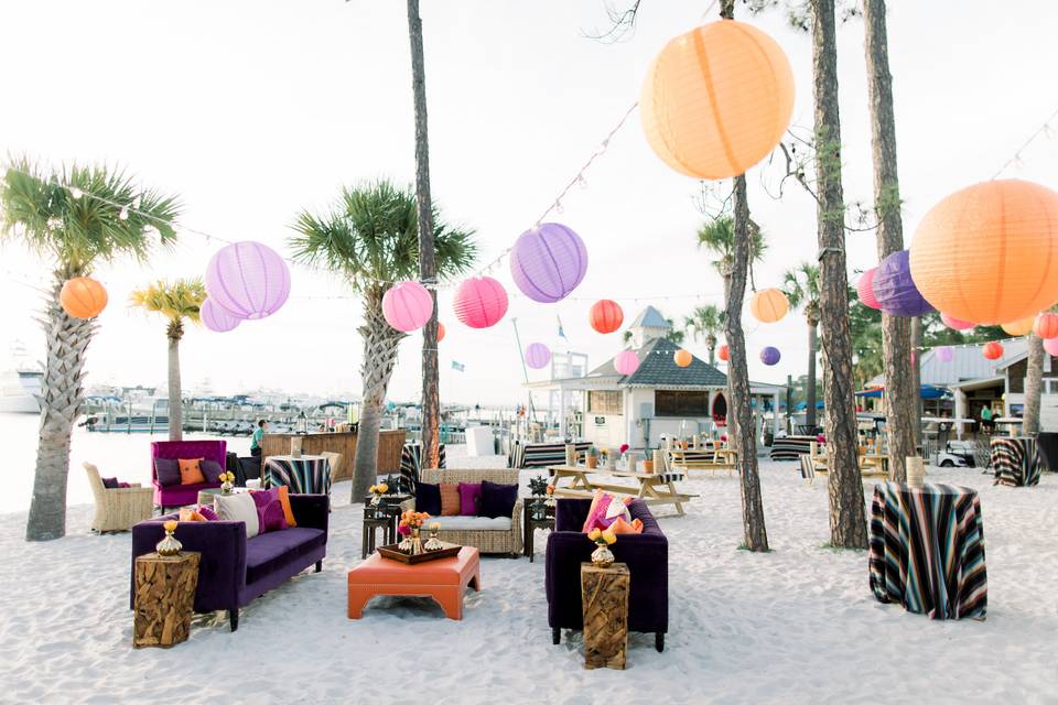 Beach lounge area