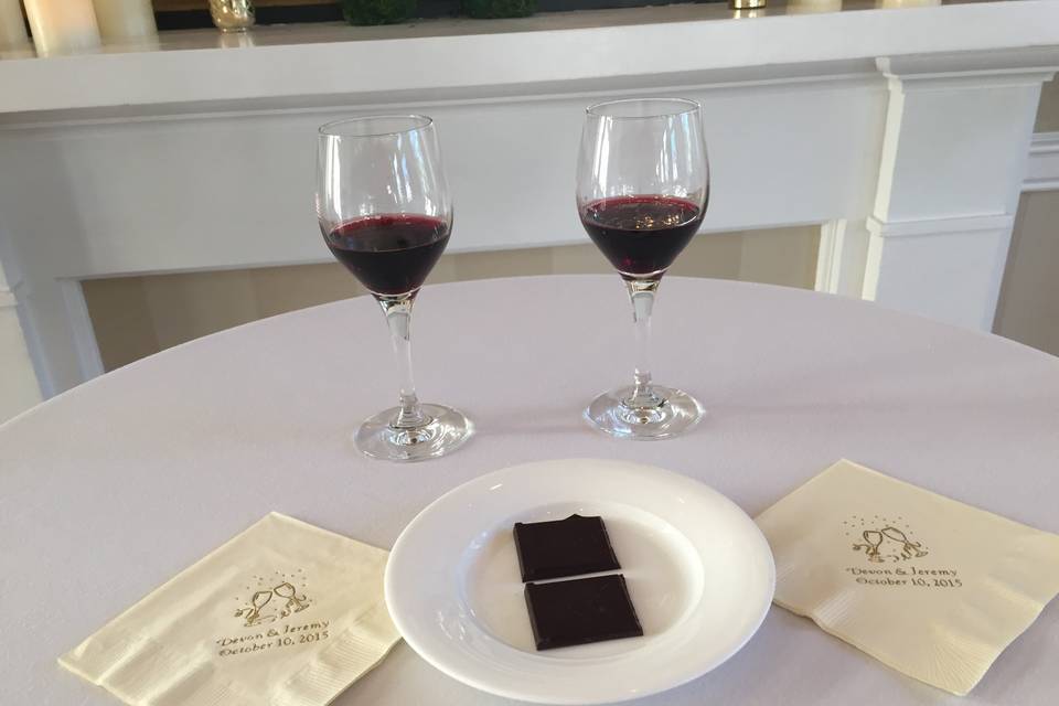 Wine and chocolate ceremony - delish!