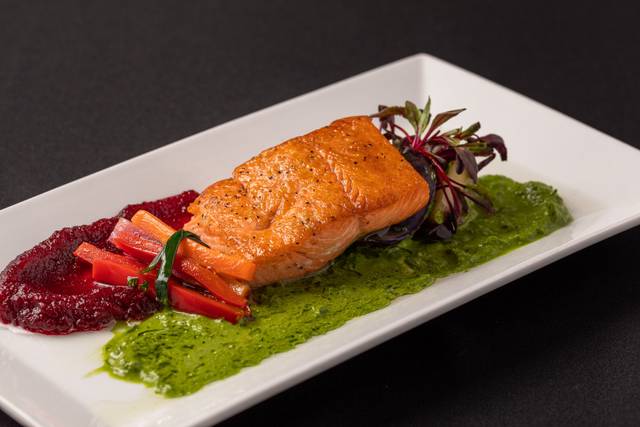 Roasted salmon entree
