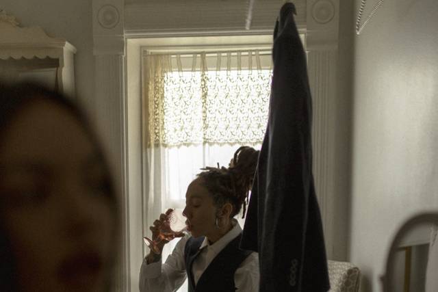 Brides getting ready together