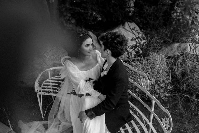 Intimate bride moment