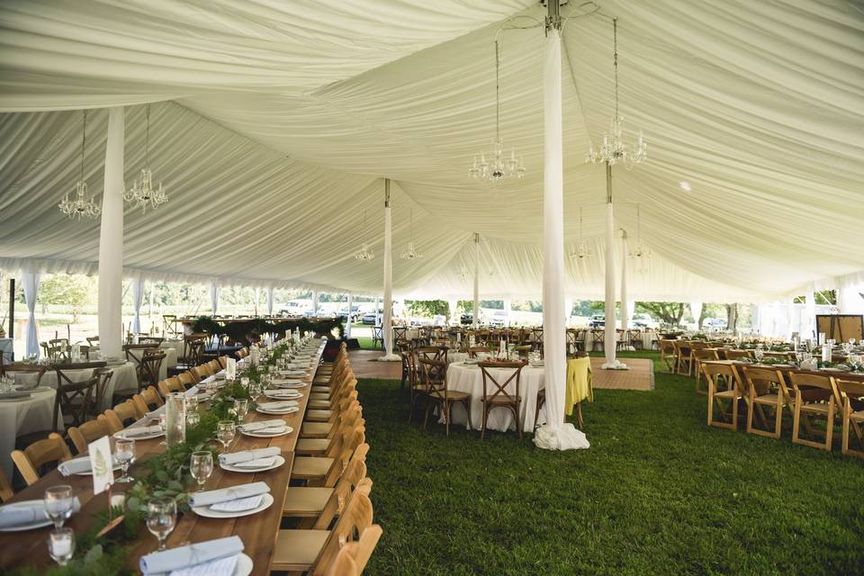 Tent Liner, Tables, & Chairs