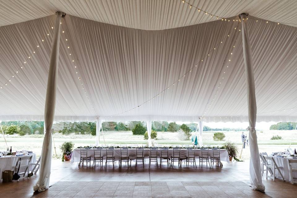 Tent Liner with Cafe Lights