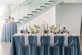 Long table setup with centerpiece