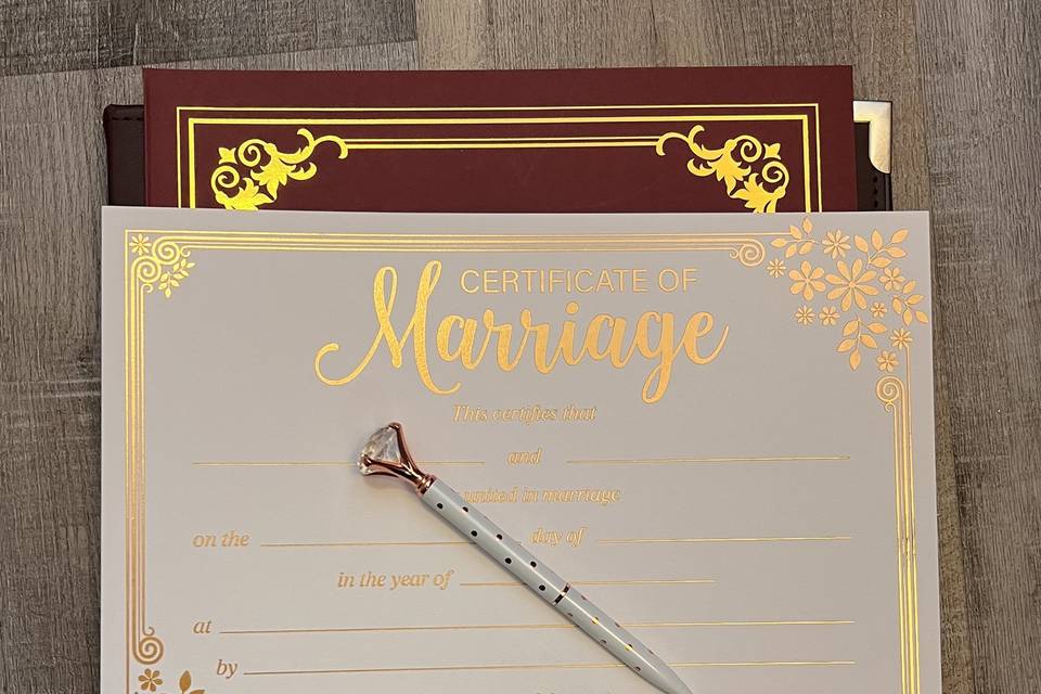 Marriage Certificate from SW