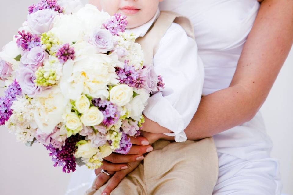 Bride and baby boy