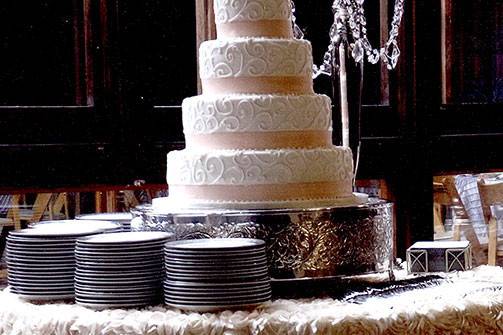 White wedding cake