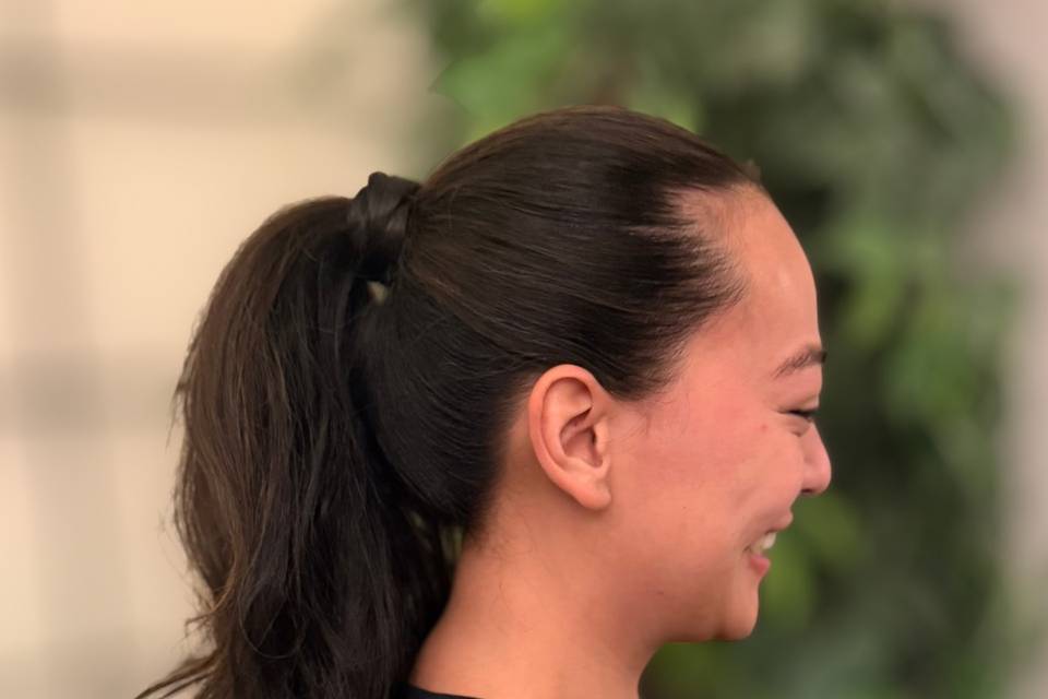 Slick back pony tail