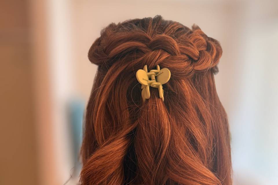 Half up with braids and clip