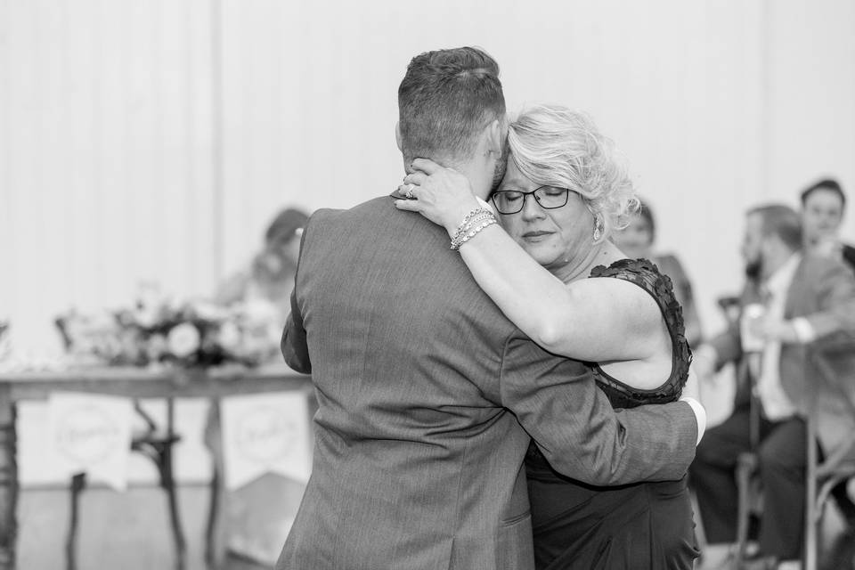 Mother and son dance