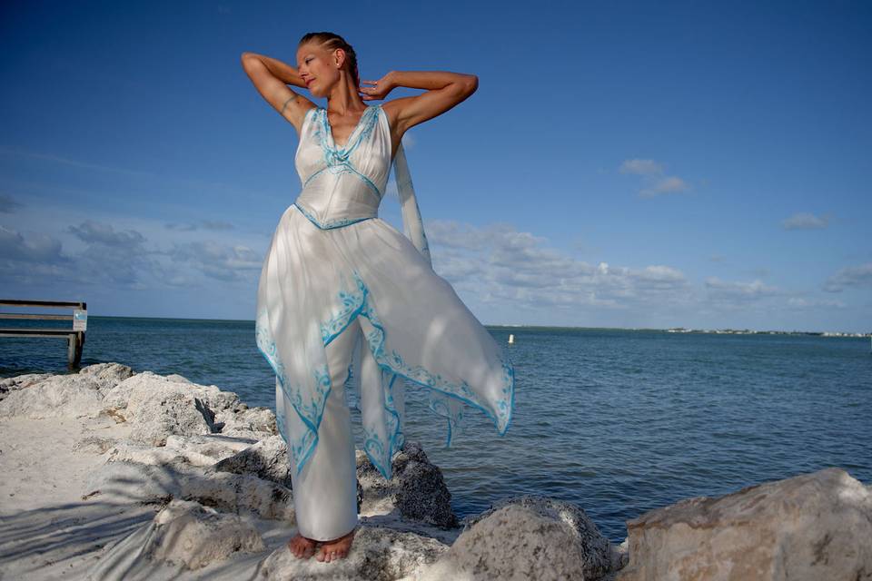 Grecian beach wedding dress