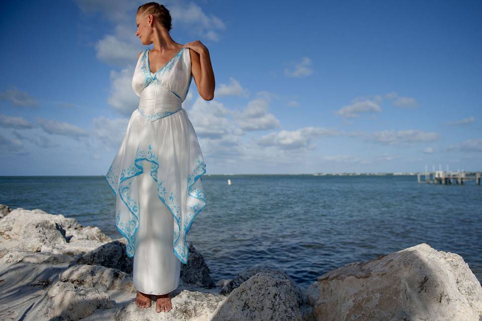 Greek inspired beach wed dress