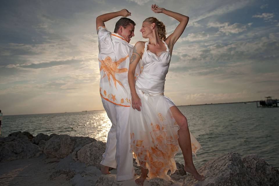 Groom's beach wedding attire