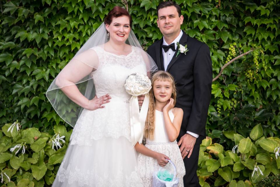 Outdoor formal portraits taken downtown Mt Pleasant, Michigan.