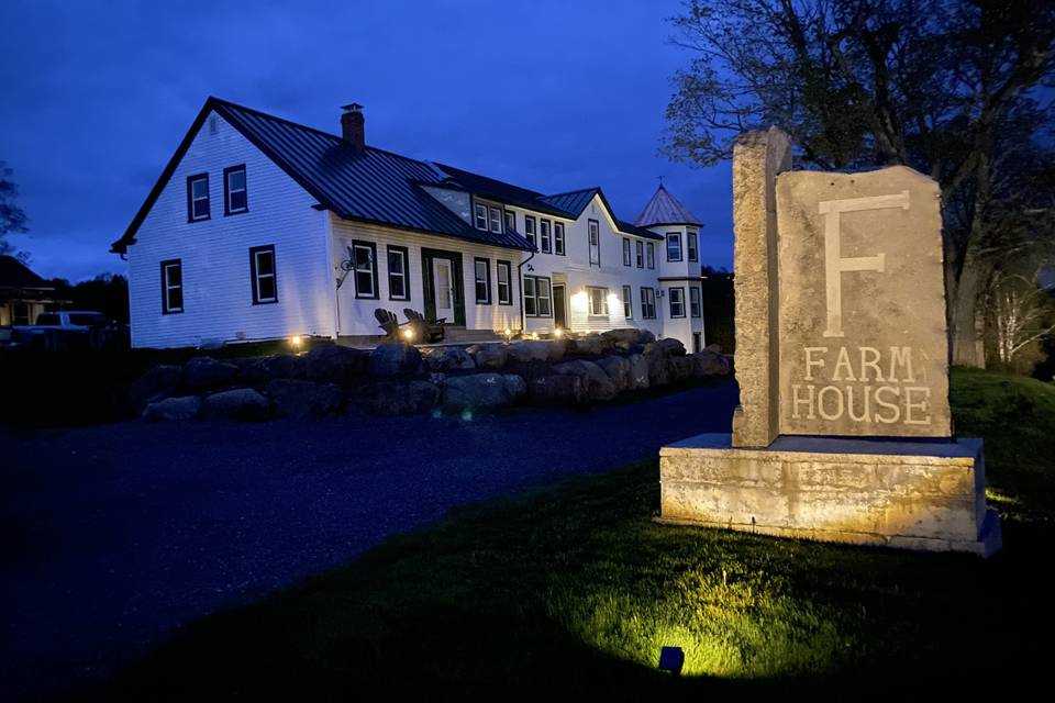 Farmhouse at night