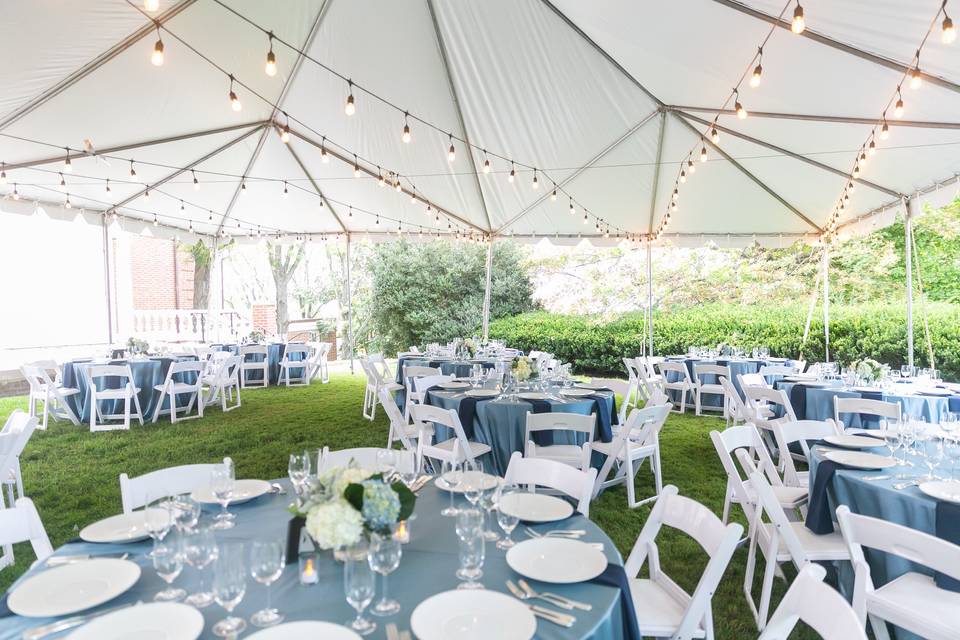Tented backyard reception