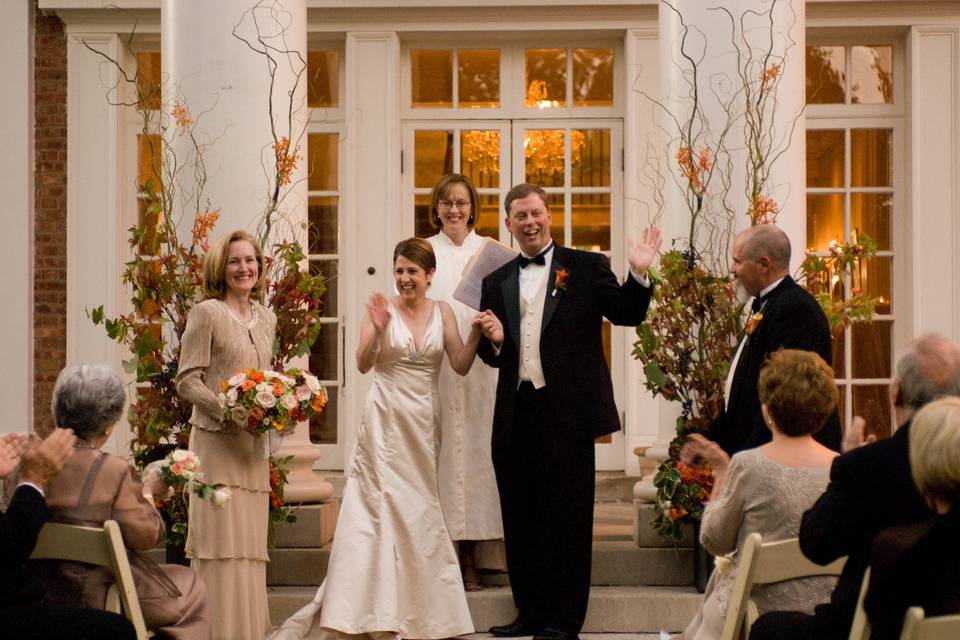 Ceremony on back portico