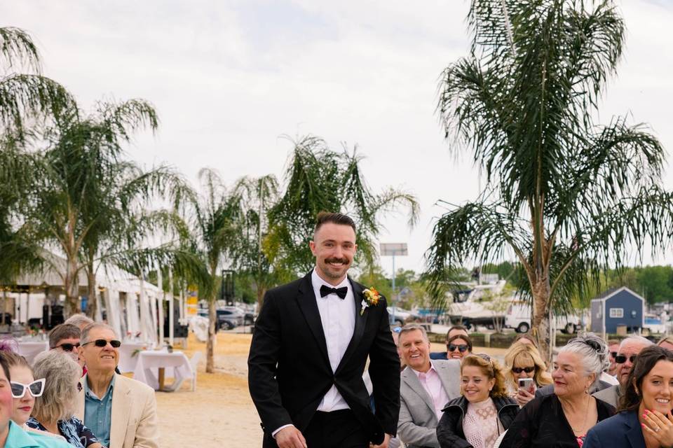 Groom Walk Down the Aisle