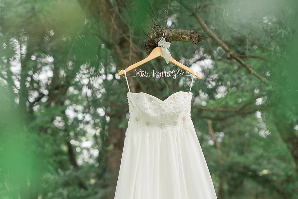 Dress hanging from tree