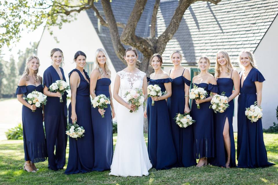 Bride and bridesmaids