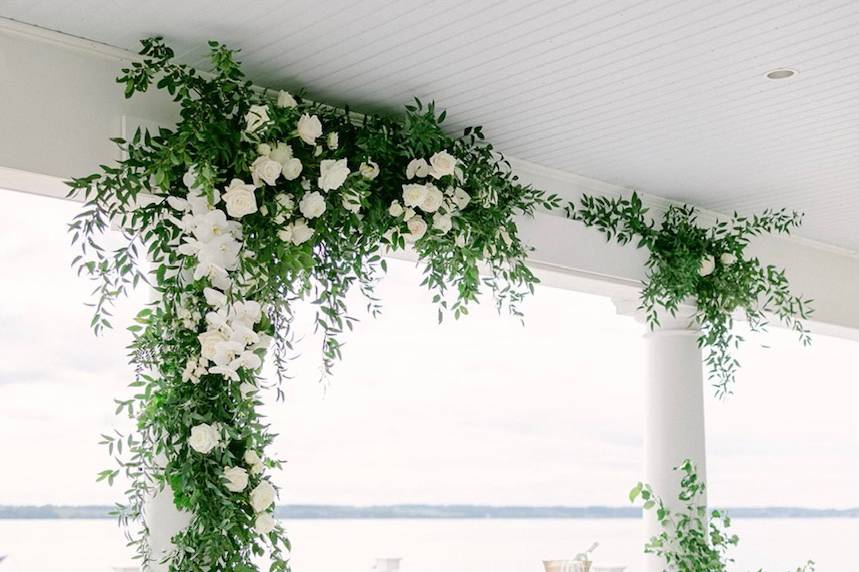 Greenery & White Floral Arch