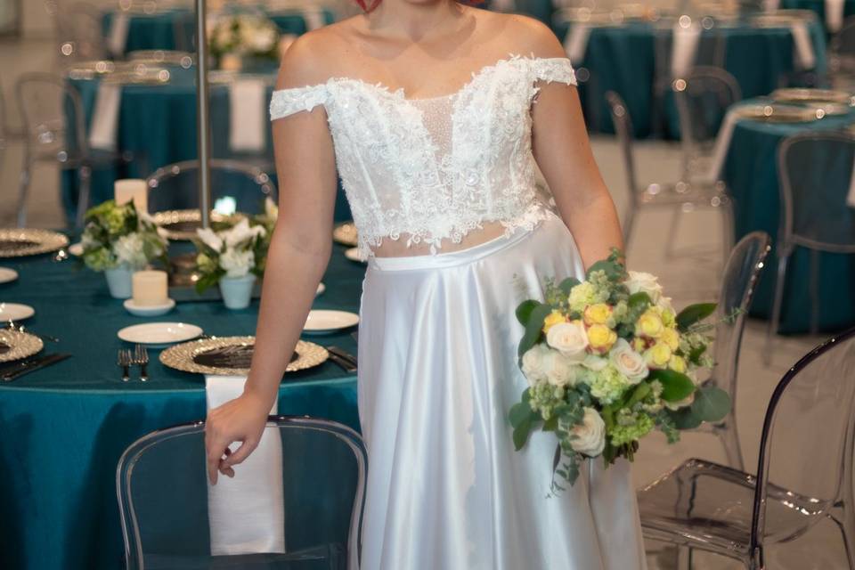 Bride with Clear Ghost Chairs