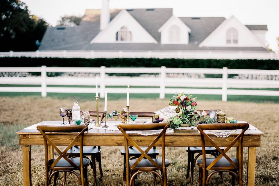 Farm Table and French Chairs