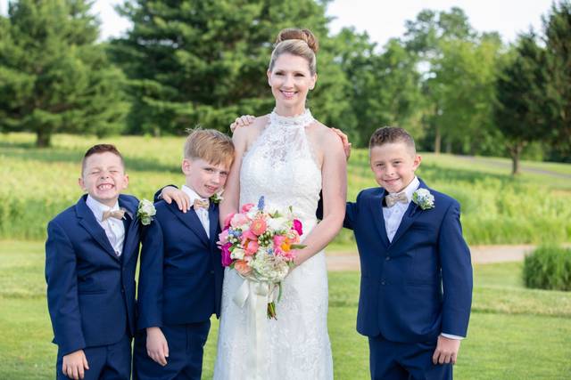 Bride with the boys