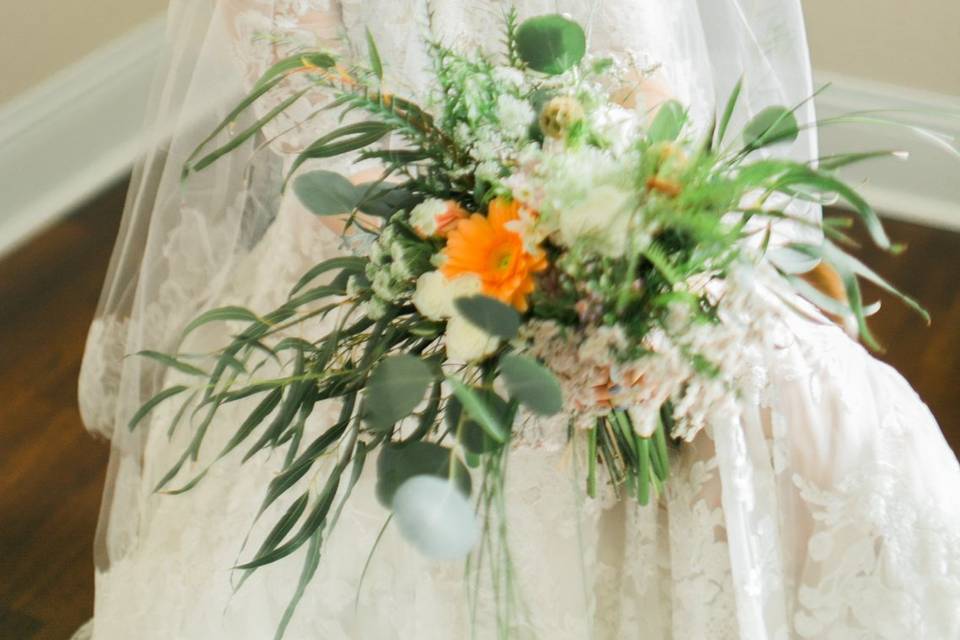 Bride and her bouquet