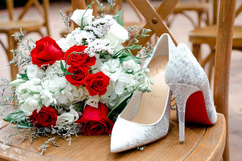 Red and white bouquet