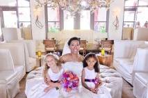 Bride and her flower girls
