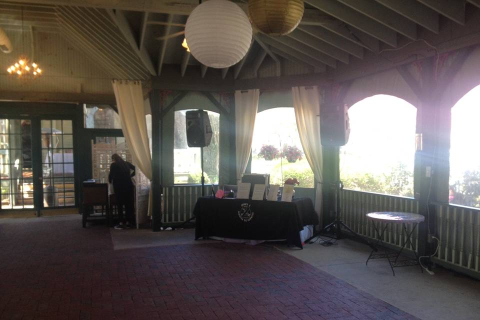 Gorgeous room off the front porch of the Mansion where cocktail hour partially took place and where Bride and bridal party relaxed before walking down the aisle