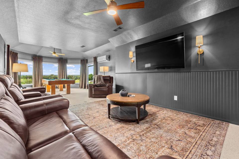 Loft room with pool table